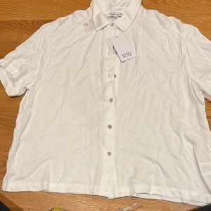 White Button Down Shirt with Classic Collar